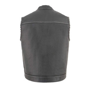 Gilet en cuir pour homme de haute qualité, imperméable, respirant, coupe-vent, décontracté, sans manches, col mandarin, style joueur, pour l'hiver, chaud - Product Image 2