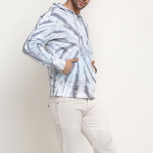 Venta al por mayor OEM Servicio Ligero Tie Dye impresión hombres sudaderas con capucha 100% algodón Casual básico para la temporada de invierno - Product Image 5