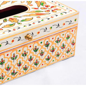 Home Dining <b>Table</b> Tissue Paper Holder in Wood with Hand <b>Painted</b> Finished Perfect for Napkin Tissue Display and Stand - Product Image 2