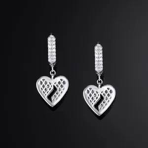 Boucles d'oreilles créoles en argent sterling 925 véritable et diamant de laboratoire, écologiques, avec assurance commerciale - Cadeau - Product Image 4