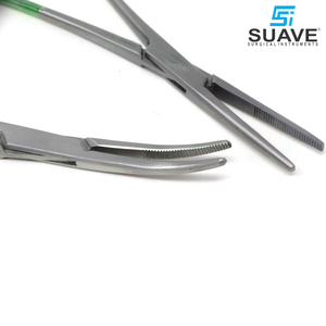 Pince hémostatique à verrouillage demi-dentelé à poignée verte 5.5 Pince hémostatique droite incurvée Kelly par SUAVE INSTRUMENTS SURGICAUX - Product Image 6