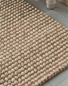 Handmade Premium Eco-Friendly Reversible Jute <b>Braided</b> Flat Weave Rug Natural Woven Carpet with Anti-Slip for Home Use - Product Image 2