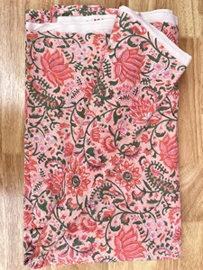 Bloc floral indien imprimé à la main rideau de fenêtre couture coton tissu organique Design attrayant vêtement matériel en gros - Product Image 5