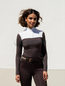 เสื้อขี่ม้าสำหรับผู้หญิงเสื้อผ้าสำหรับขี่ม้าแบบคลาสสิกพร้อมวัสดุระบายอากาศได้ดีสำหรับการแข่งขันในฤดูร้อน - Product Image 5