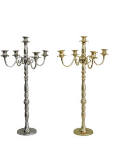 5 bougies candélabres en argent clair Décoration de mariage et pot de bougie unique - Product Image 5