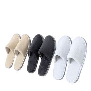 가정 손님 및 여행을위한 맞춤형 인쇄 일회용 산호 양털 슬리퍼 두꺼운 벨벳 호텔 편의 시설 - Product Image 1