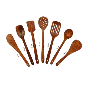 Cuchara de Servir de Madera Ecológica con Mango Largo y Cabeza de Acero Pulido para Fiestas, Cocina y Comedor, por Saniya Handicraft - Product Image 4
