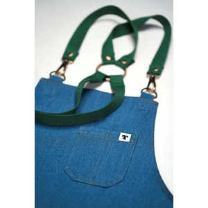 Delantal vaquero de mezclilla verde sin mangas con peto, estilo cowboy, para cocina, limpieza, protección en el jardín, bodas y fiestas de Navidad - Product Image 6