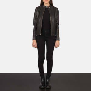 Chaqueta Biker Rave en Cuero Sintético Marrón, Chaqueta Bomber Personalizable con Cuello Alto y Forro de Poliéster para Todas las Temporadas - Product Image 3