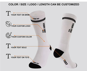 Custom High Crew Ankle Athletic Sports <b>Socks</b> for Men Anti-Slip <b>Grip</b> Compression Youth <b>Socks</b> Grey Green Bottom OEM Logo Design - Product Image 6