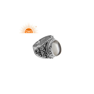 Best Selling Oxidized Sterling Silver Natural Crystal Quartz Gemstone <b>Statement</b> <b>Ring</b> Custom Jewelry <b>for</b> <b>Women</b> Gift <b>for</b> Her - Product Image 1