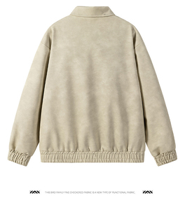 2025 nouvelle veste imperméable Streetwear Bomber OEM haute qualité fermeture éclair veste en cuir pour hommes - Product Image 5