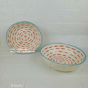 ชามเซรามิกทำด้วยมือเคลือบเสร็จเหมาะสำหรับซุปสลัดข้าวและก๋วยเตี๋ยวปราศจากตะกั่วคุณภาพเกรดอาหาร - Product Image 4