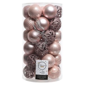Juego de Bolas de Navidad de Plástico Rosa Pálido (37 piezas-6cm) para Decoraciones Navideñas Amicasa 9020808 Categoría de Producto - Product Image 1