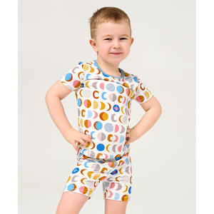 Ensembles de pyjamas à manches courtes d'été pour tout-petits en tissu viscose de bambou tricoté - Product Image 1