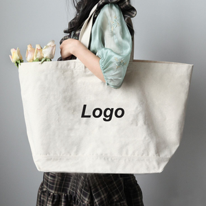 Sacs fourre-tout réutilisables en toile de coton classique TUYET DUNG, écologiques, lavables, avec poignées, grand format, logo personnalisé imprimé, Vietnam - Product Image 2