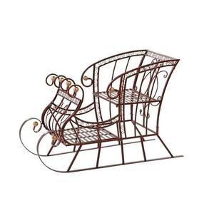 Nouveauté : Décoration de Noël en métal galvanisé, traîneau de Noël au fini rustique pour décoration extérieure - Product Image 4