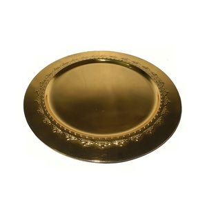 Cargador de mesa dorado de forma redonda martillado, placa de muestra con calidad Superior, vajilla, nuevo estilo - Product Image 5