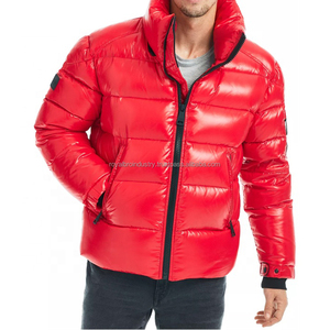 Chaqueta de plumón brillante de burbuja de moda de invierno de alta calidad personalizada para hombre, chaquetas de talla grande para hombre, chaquetas acolchadas con capucha y cremallera - Product Image 1