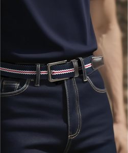 Cintura da Golf da uomo in pelle sintetica personalizzabile a colori misti intrecciata con cinturino elastico regolabile in lega con fibbia Casual sport all'aria aperta - Product Image 6