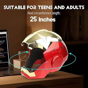 Máscara de Casco de <span class=keywords><strong>Iron</strong></span> <span class=keywords><strong>Man</strong></span> 3D, Máscara de Halloween de PVC con Luces LED, Apertura y Cierre con un Clic, Usable para Adultos, Máscara de Cosplay - Product Image 4