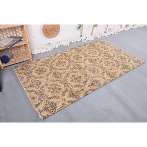 Alfombra clásica de lana marrón beige vintage, diseño de retales turcos de 3,7x6,8 pies para respaldo de látex para dormitorio, 4m de ancho, rectángulo de 10mm - Product Image 3