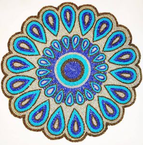 Vente en gros de napperons en verre perlé au meilleur design de MK International Décoration de table de fête de mariage fantaisie personnalisée d'Inde - Product Image 3