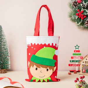 Wholesale Custom Home Fine Wool Knitted Kids Candy Gift <b>Red</b> Letter <b>Christmas</b> Tote Bag Ind - Product Image 4