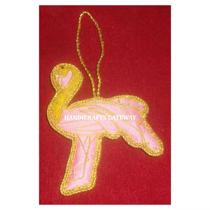 Diseño creativo hecho a mano dorado Zari bordado árbol de Navidad decoración colgante ornamento uso para fines de regalo del Festival - Product Image 1