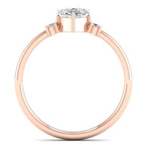 Bague en or massif 14 carats avec diamant de laboratoire CVD taille poire 1 carat pour femme, prix de gros REYES, cadeau de mariage de luxe, bijoux fins - Product Image 4