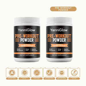 ยาสูตรเพิ่มพลังก่อนออกกำลังกาย YanniGlow OEM ODM ผงออร์แกนิค รับรองมาตรฐาน ช่วยเสริมสร้างพลังงาน บำรุงกล้ามเนื้อ เหมาะสำหรับผู้ใหญ่ สนับสนุนโภชนาการสำหรับนักกีฬา - Product Image 2