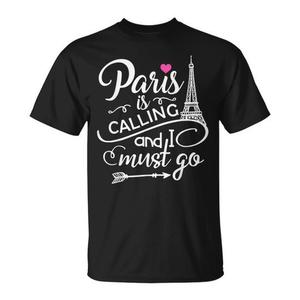 T-shirt Paris Lover, Paris m'appelle et je dois y aller, noir, pour hommes et femmes, chemise décontractée à la mode - Product Image 1