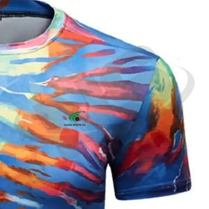 T-shirt imprimé tendance 100 % coton coupe ample anti-boulochage 200 g col rond pour homme, impression délavée, tenue décontractée, fabrication OEM professionnelle - Product Image 3