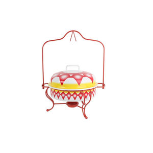 Blanc avec plat de chauffe-plat floral peint à la main - Product Image 2