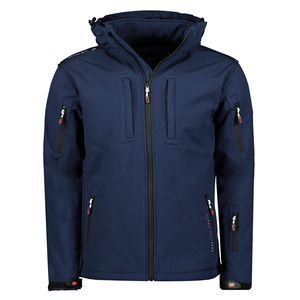 Vêtements d'hiver personnalisés en polyester pour hommes Veste softshell à capuche et fermeture éclair Indemand Veste respirante imperméable et coupe-vent avec logo personnalisé - Product Image 5