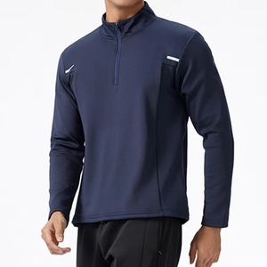 Wholesale Custom Gym Quarter Zip Pullover Golf Fitness Compression Quarter Zip Polyester Fleece Men's Long Sleeve - Product Image 1