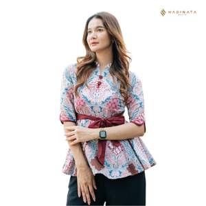 Blusa sin Mangas de Algodón con Estampado Luminoso PJG para Mujer, Estilo Años 50, Diseño Vintage, Hecha a Mano en Indonesia - Product Image 6