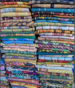 Bán buôn rất nhiều của Ấn Độ cổ điển kantha quilt, handmade ném Reversible chăn bông vải