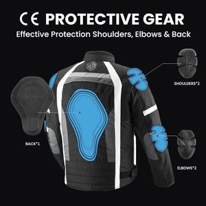 Blouson de moto en cuir unisexe CE Armor, coupe-vent, respirant, pour la course hivernale, résistant, pour la conduite - Product Image 2