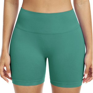 Pantalones cortos deportivos de cintura alta para mujer, pantalones cortos de entrenamiento sin costuras para mujer con bolsillo para teléfono - Product Image 2