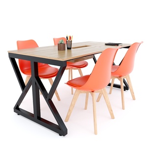 Kconcept HBKC041 160x80cm Industrial Modern Style Plywood Conference <b>Table</b> with Iron Legs for <b>Office</b> or Hotel Use - Product Image 3
