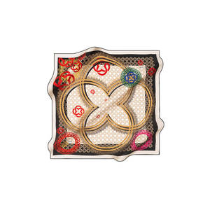 Designer Silk Twill Scarf with Dot Pattern Beige and Black for Spring Summer Autumn - Product Image 1