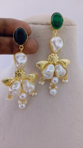 Ensemble de boucles d'oreilles pendantes en laiton de haute qualité pour femmes, produit en vrac fait à la main - Product Image 6