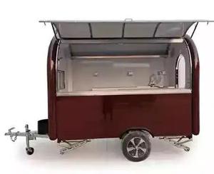 Remorque de camion de cuisine mobile avec structure en acier inoxydable, chariot de restauration de rue remorquable pour événements de traiteur, compatible 110V - Product Image 1