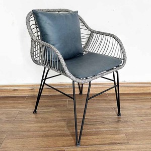 CBCF214 Contemporary Outdoor <b>Table</b> and 2 Chairs Set <b>Iron</b> Frame & Synthetic Rattan Weave for Garden or Park Use - Product Image 2