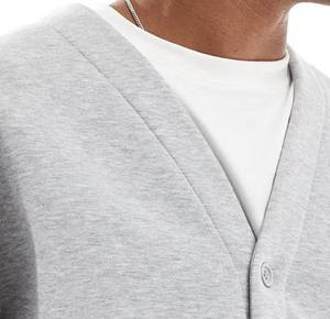 Sudadera con capucha para hombre, jersey de calle, cuello de botón medio lleno, forro polar térmico con capucha bordado, estilo inflado de algodón 100% - Product Image 5