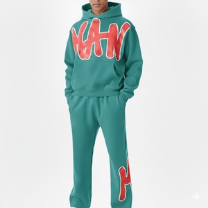 Men <b>Hoodies</b> Tracksuit Casual Sportswear Set Hoodie Sweatshirt And Jogger Pants For Gym Running Streetwear - Product Image 3