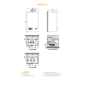 Caldera de Gas de Cámara Abierta Ferroli Divatech D LN C 24 kW ErP para Sistemas HVAC Domésticos, para Metano o GLP - Product Image 5