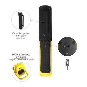 Torcia LED Ricaricabile Multifunzione a Forma di Penna (900 mAh) 200 Lumen con Magnete, Gancio e Supporto Regolabile - Product Image 4