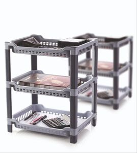 Grand étagère en plastique multi-usages, 3 niveaux, portable, haute qualité, finition brillante, autoportante, assemblage requis, résistant à la rouille - Product Image 4